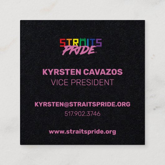 Straits Pride Vierkante Visitekaartje (Achterkant)