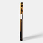 Strak Art Deco Goud Regen Zwarte Monogram of Naam Case-Mate iPhone Case (Achterkant / Rechts)