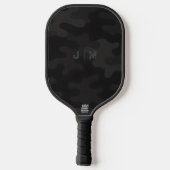 Strak Camo Diepzwart Donkere Kool Monogram Pickleball Paddle (Achterkant)