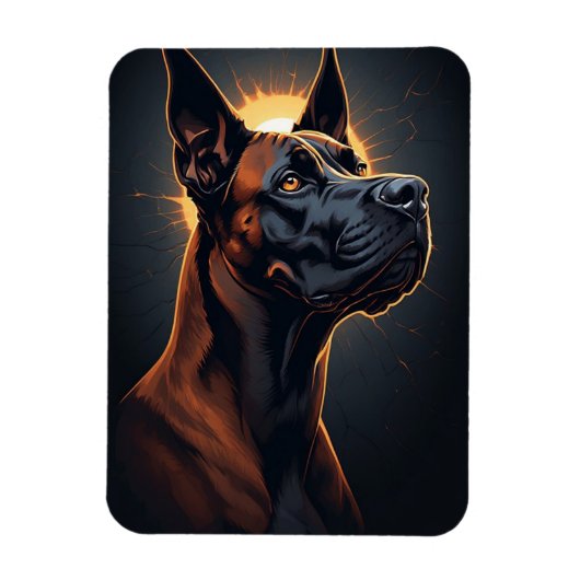 Strak Dramatisch Hond Portret Magneet (Verticaal)