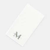 Strak en Eenvoudig Sage Monogram Swash Servet (Hoek)