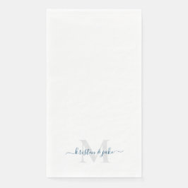 Strak en Eenvoudig Turquoise Monogram Swash Servet