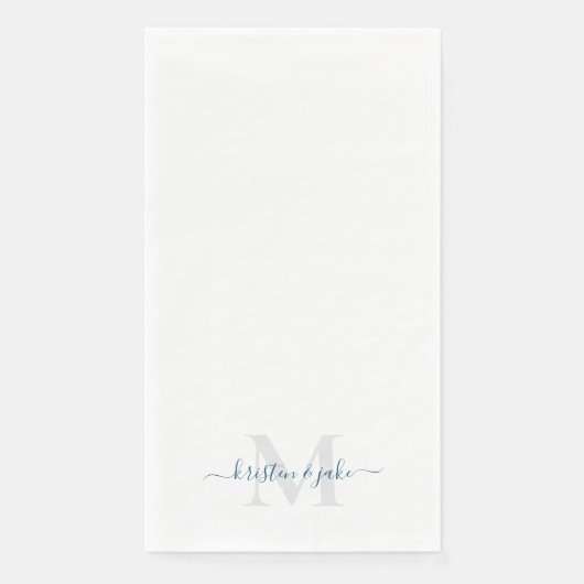 Strak en Eenvoudig Turquoise Monogram Swash Servet (Voorkant)