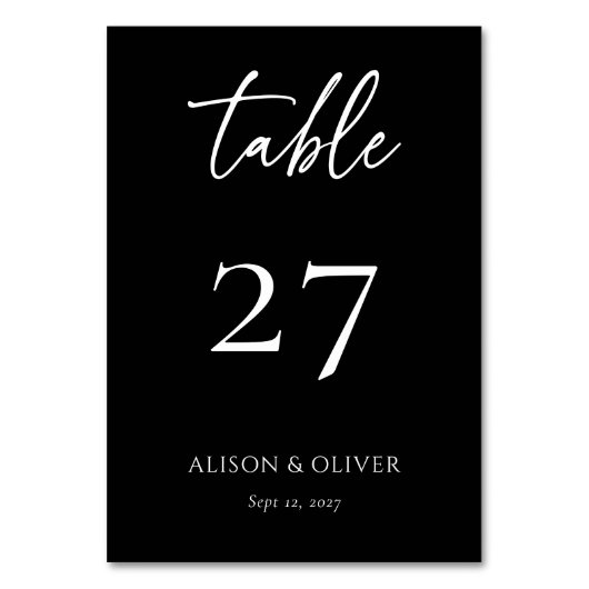 Strak en stijlvol: Zwart modern huwelijksfeest op  Kaart (Voorkant)