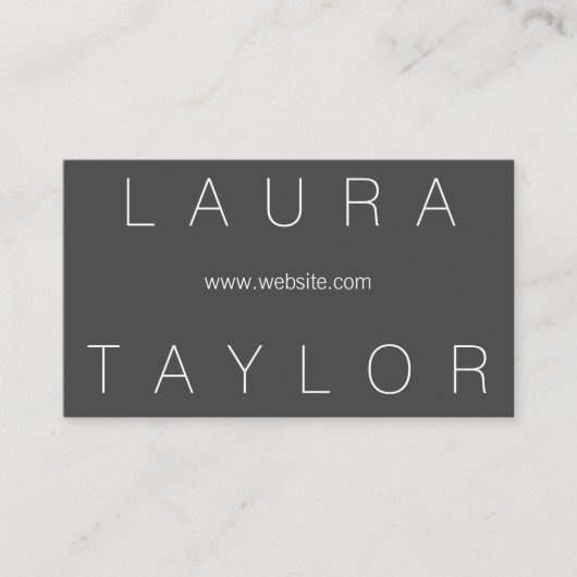 Strak en verfijnd grijs visitekaartje (Voorkant)