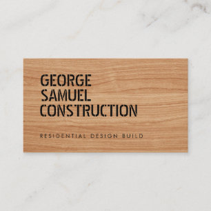 Strak Gegoten Constructie Zakelijk QR Code Houten Visitekaartje