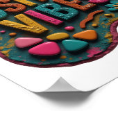 Strak gele POSITIEVE VIBES Print (Hoek)