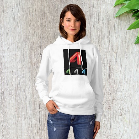 Strak geometrisch nummer 4 moderne typografie hoodie