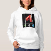Strak geometrisch nummer 4 moderne typografie hoodie (Voorkant)