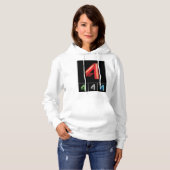 Strak geometrisch nummer 4 moderne typografie hoodie (Voorkant volledig)