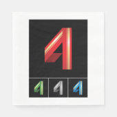 Strak geometrisch nummer 4 moderne typografie servet (Voorkant)
