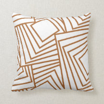 Strak geometrisch patroon wit met koperen accent