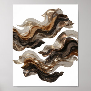 Strak goud ABSTRACTE KUNST Artistiek motief Poster