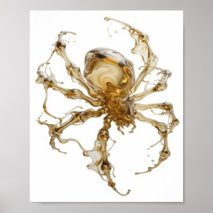 Strak goud ABSTRACTE KUNST Design Poster