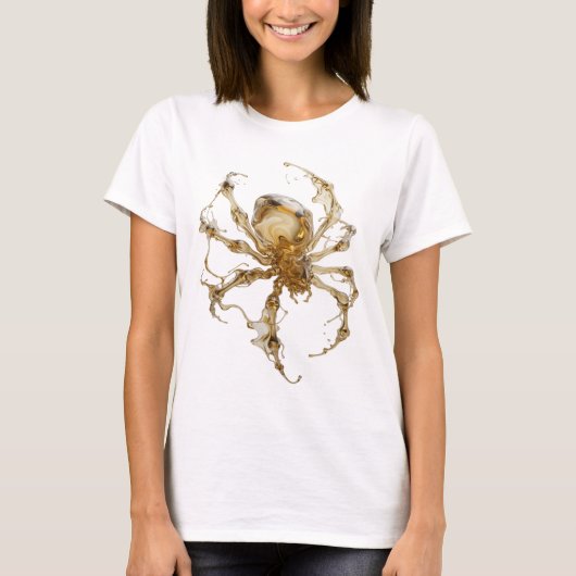 Strak goud ABSTRACTE KUNST Design T-shirt (Voorkant)
