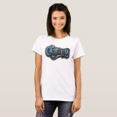 Strak Goud CALIFORNIË Print T-shirt (Voorkant volledig)