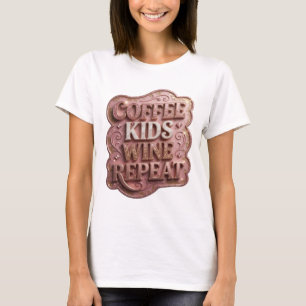 Strak Goud COFFEE KINDEREN WIJN HERHALEN Draagbare T-shirt