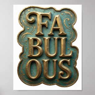 Strak goud FABULOUS Artistiek Motief Poster