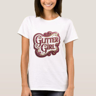 Strak Goud GLITTER GIRLS Modern Design T-shirt
