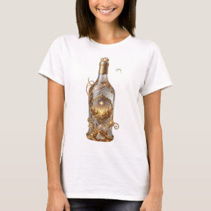 Strak goud GOUDEN WENSEN Draagbare Kunst T-shirt
