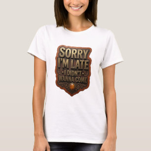Strak goud I WILDE NIET KOMEN Tekst ontwerp T-shirt