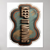 Strak goud KEEP IT MOVING Tekst Design Poster (Voorkant)