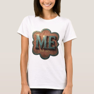 Strak goud ME EST 1971 aangepast ontwerp T-shirt