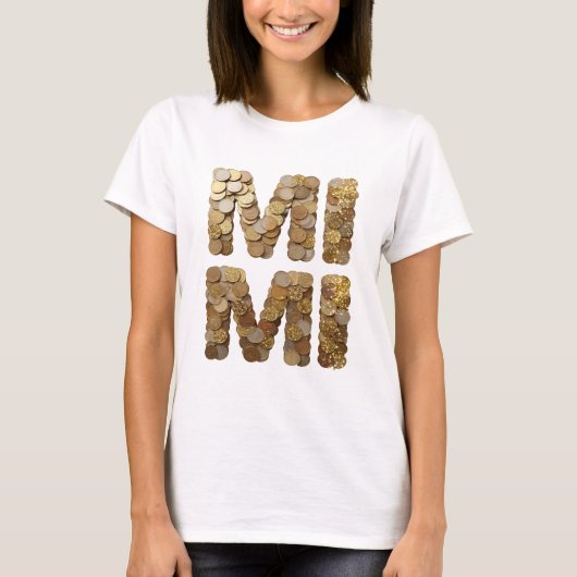 Strak goud MINI slogan ontwerp T-shirt (Voorkant)