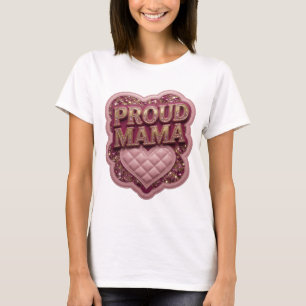 Strak goud PROUD MAMA Vet ontwerp T-shirt