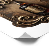 Strak goud WHISKY VEREIST Ontwerp Poster (Hoek)