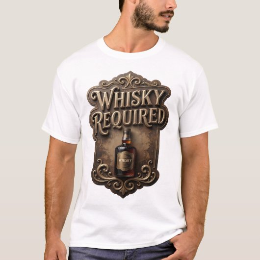 Strak goud WHISKY VERPLICHT T-shirt ontwerp (Voorkant)