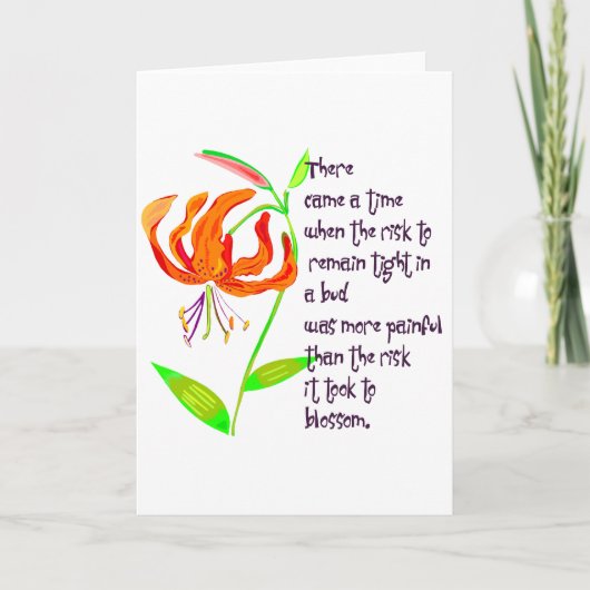 Strak in een knop kaart (Voorkant)