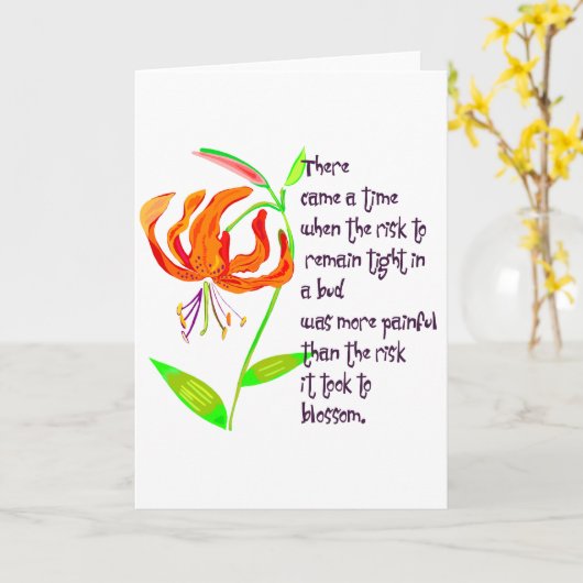 Strak in een knop kaart (Gele Bloem)