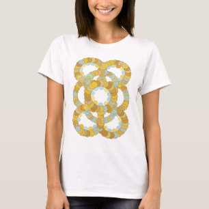 Strak Kleurrijk GOUDEN CIRKELKNOOP Aangepast ontwe T-shirt
