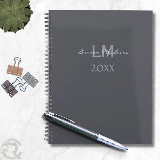 Strak Leigrijs Zakelijk Professioneel Minimalistis Planner