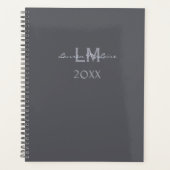 Strak Leigrijs Zakelijk Professioneel Minimalistis Planner (Voorkant)
