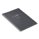 Strak Leigrijs Zakelijk Professioneel Monogram Notitieboek (Rechterzijde)