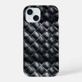 Strak Metaalgrijs & Zwart iPhone 15 Case (Achterkant)