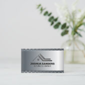 Strak Metallic Vastgoedlogo | Metallic Visitekaartje (Staand voorkant)