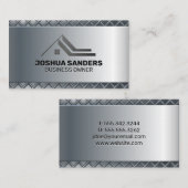 Strak Metallic Vastgoedlogo | Metallic Visitekaartje (Voorkant / Achterkant)
