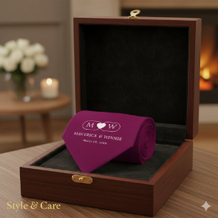Strak Minimalistisch Modern Trouwburgundy Stropdas