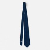 Strak Minimalistisch Modern Trouwen Diep Marinebla Stropdas (Achterkant)