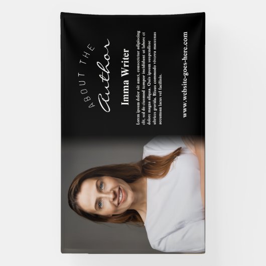 Strak Minimalistisch Over de Auteur Afbeelding & B Spandoek (Verticaal)