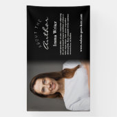 Strak Minimalistisch Over de Auteur Foto & Bio Spandoek (Verticaal)