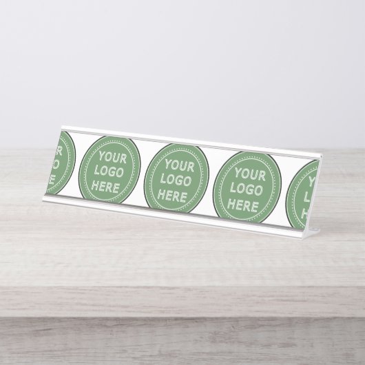 Strak, modern, gepolijst en aanpasbaar. bureau naambordje (Voorkant)