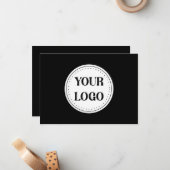 Strak, modern, gepolijst en aanpasbaar. notitiekaartje (Voorkant / Achterkant in situ)