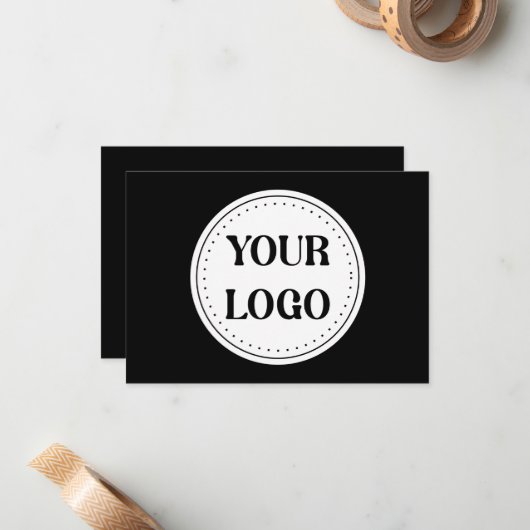 Strak, modern, gepolijst en aanpasbaar. notitiekaartje (Voorkant / Achterkant in situ)