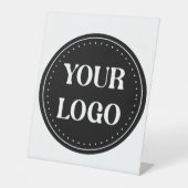 Strak, modern, gepolijst en aanpasbaar reclamebord met voetstuk (Voorkant)