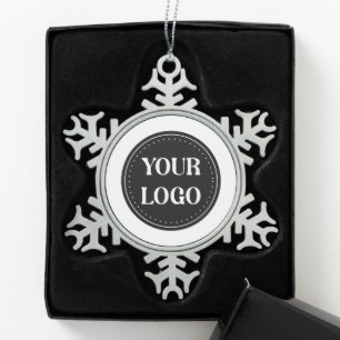 Strak, modern, gepolijst en aanpasbaar tin sneeuwvlok ornament