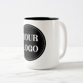 Strak, modern, gepolijst en aanpasbaar tweekleurige koffiemok (Voorkant rechts)